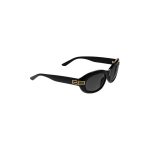 Women’s Casino Round Sunglasses in Black - Image 7